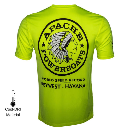 Official World Speed Record Apache Star Tee | Cotton/Performance | Safety Green