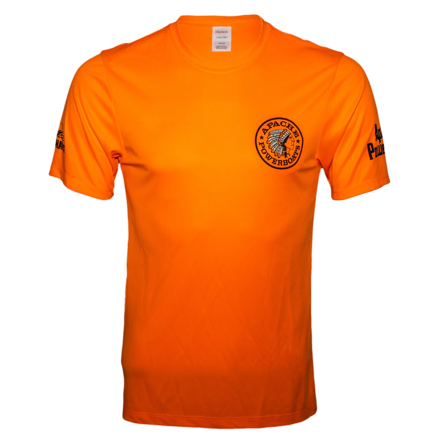 Apache Powerboats Performance Monochromatic Logo Tee | Safety Orange