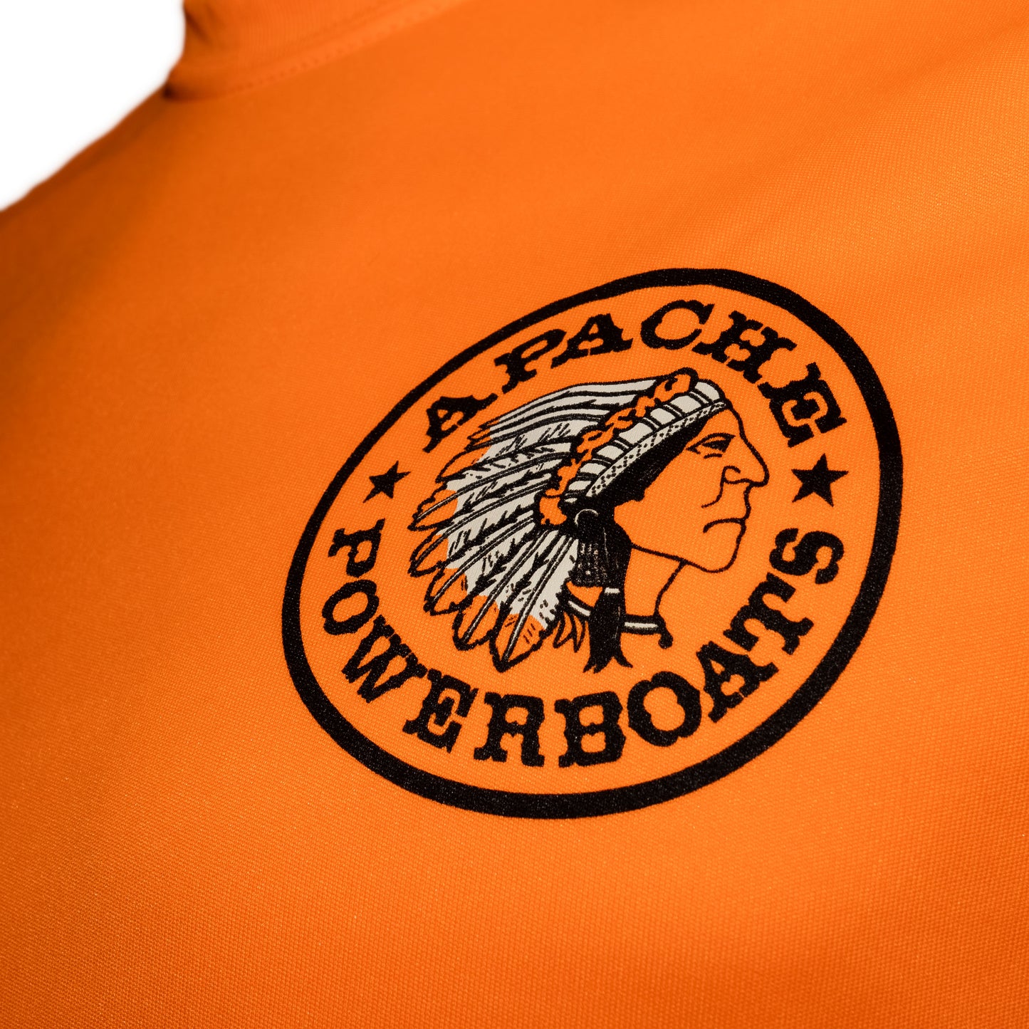 Apache Powerboats Performance Monochromatic Logo Tee | Safety Orange