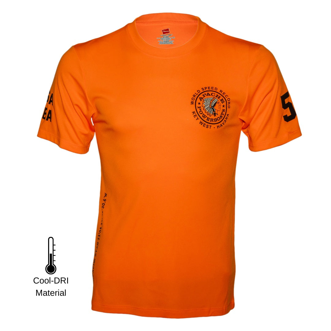 Official World Speed Record Apache Star Tee | Cotton/Performance | Safety Orange