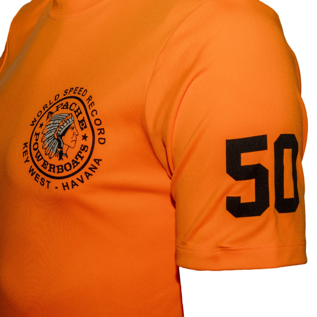 Official World Speed Record Apache Star Tee | Cotton/Performance | Safety Orange