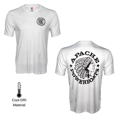 Apache Powerboats Performance Monochromatic Logo Tee | White/Black