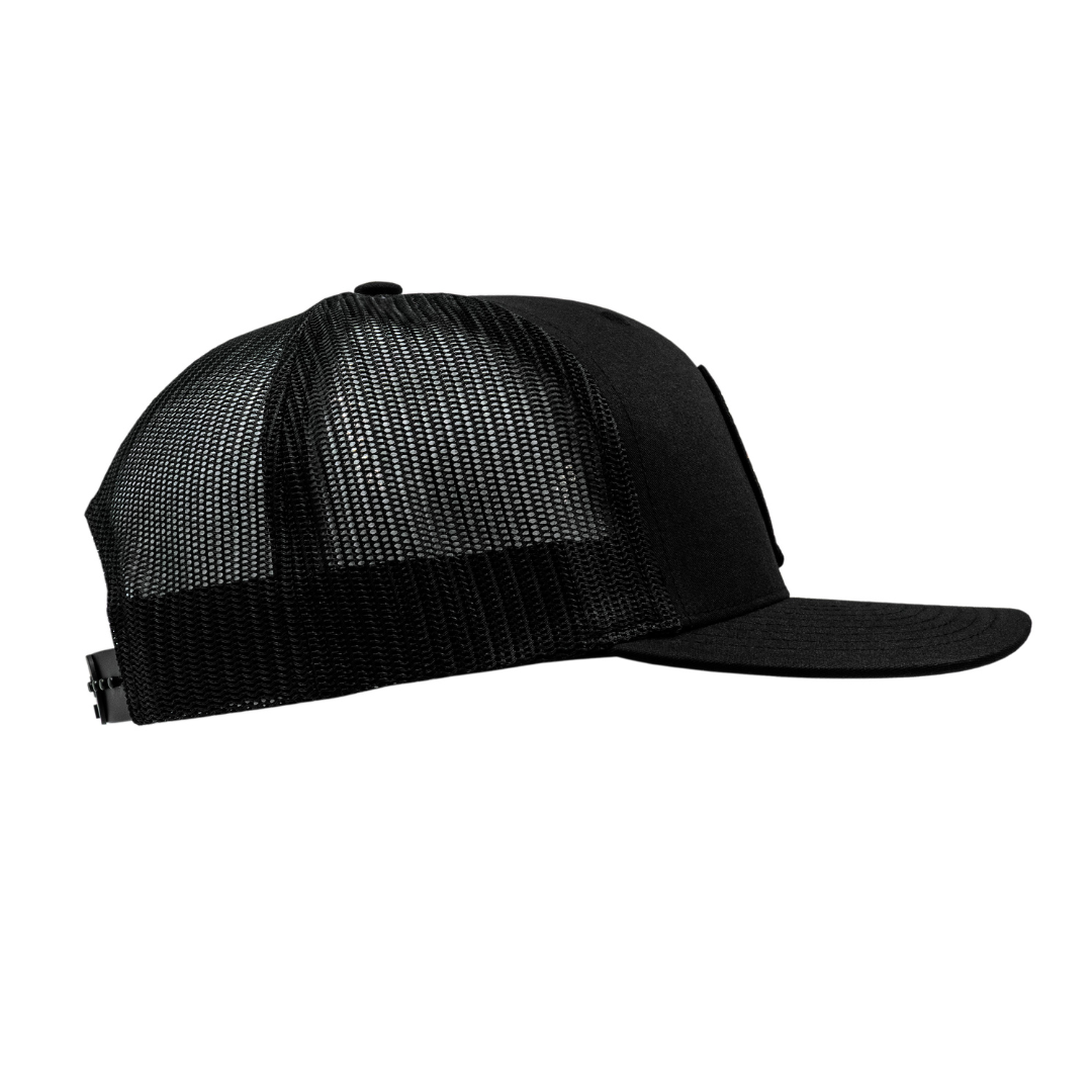 Blackout Apache Premium Patch Trucker Hat | All Black