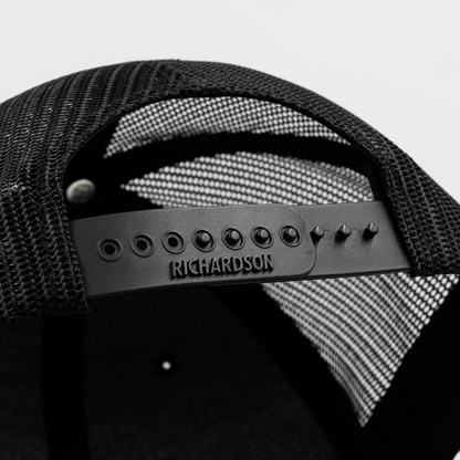Blackout Apache Premium Patch Trucker Hat | All Black