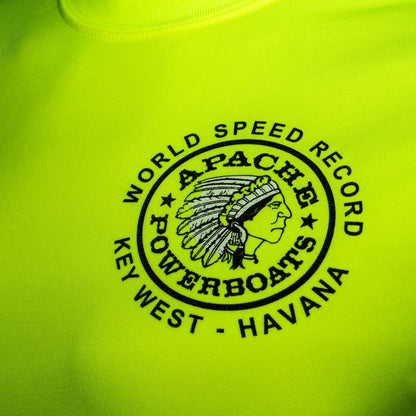 Official World Speed Record Apache Star Tee | Cotton/Performance | Safety Green