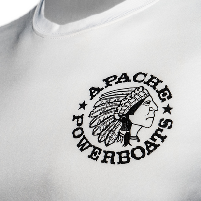 Apache Powerboats Performance Monochromatic Logo Tee | White/Black