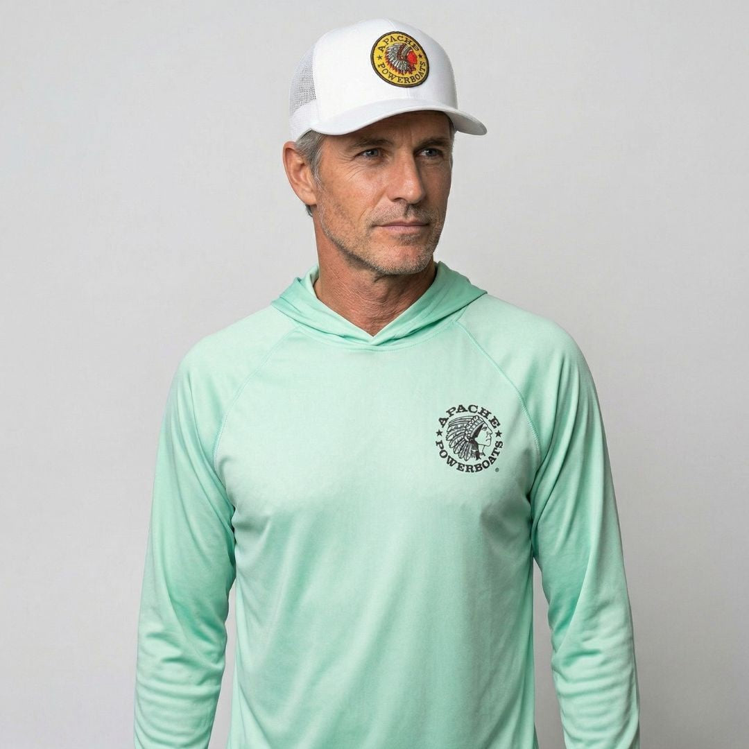Apache Powerboats Performance UPF Hoodie | Coastal Mint