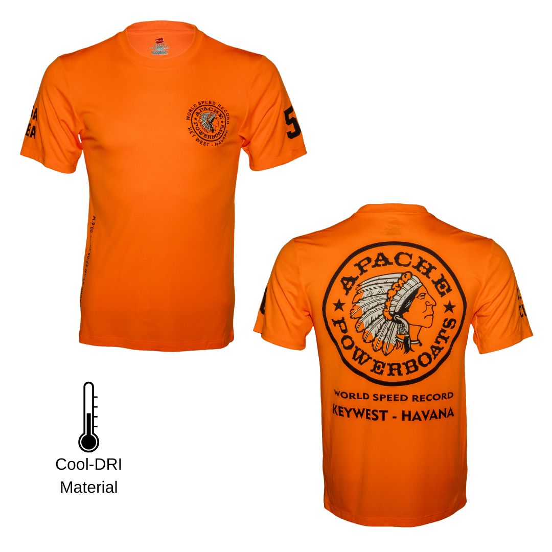 Official World Speed Record Apache Star Tee | Cotton/Performance | Safety Orange