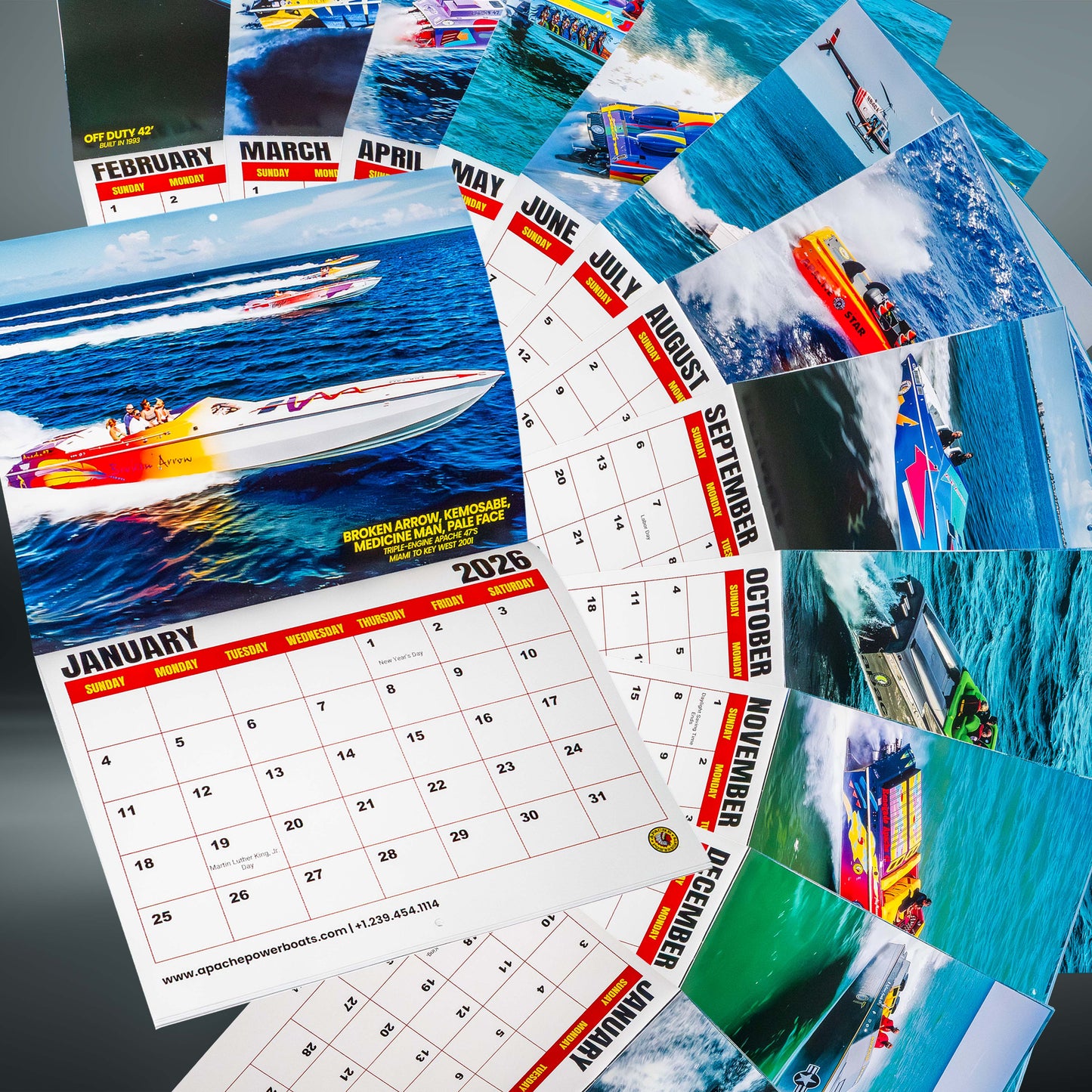 2026 Apache Powerboats Collectible Wall Calendar