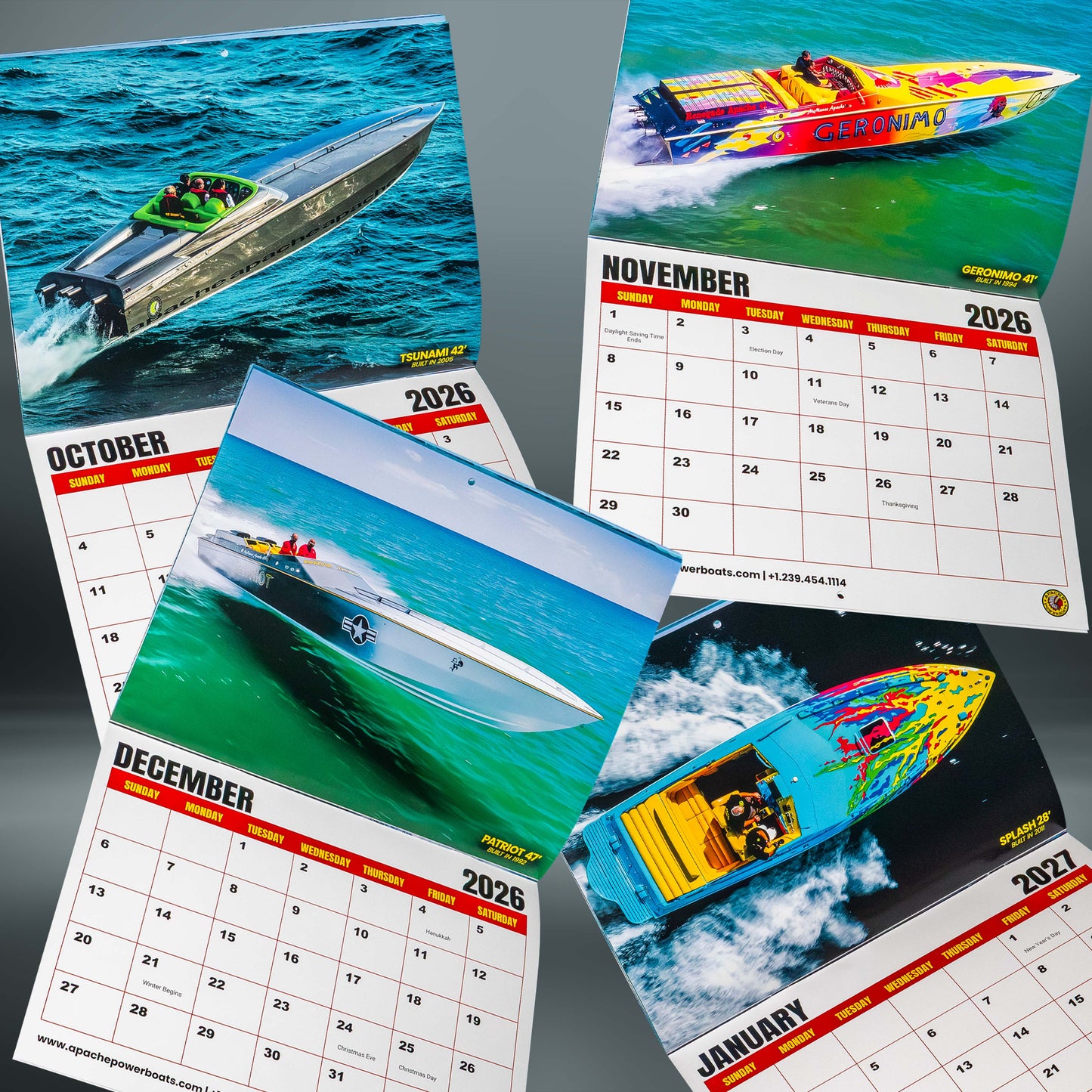 2026 Apache Powerboats Collectible Wall Calendar