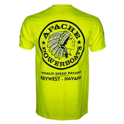 Official World Speed Record Apache Star Tee | Cotton/Performance | Safety Green