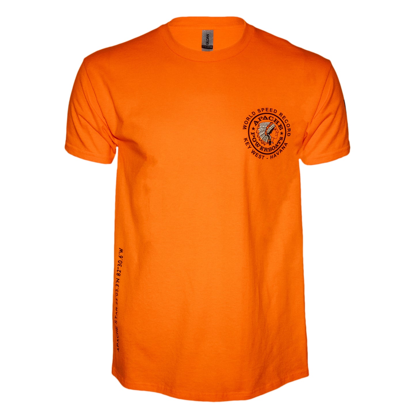 Official World Speed Record Apache Star Tee | Cotton/Performance | Safety Orange