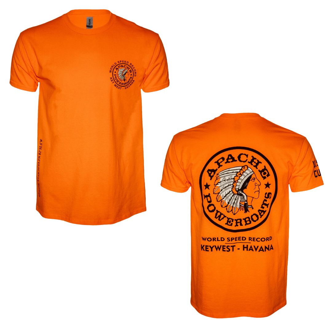 Official World Speed Record Apache Star Tee | Cotton/Performance | Safety Orange