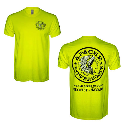 Official World Speed Record Apache Star Tee | Cotton/Performance | Safety Green